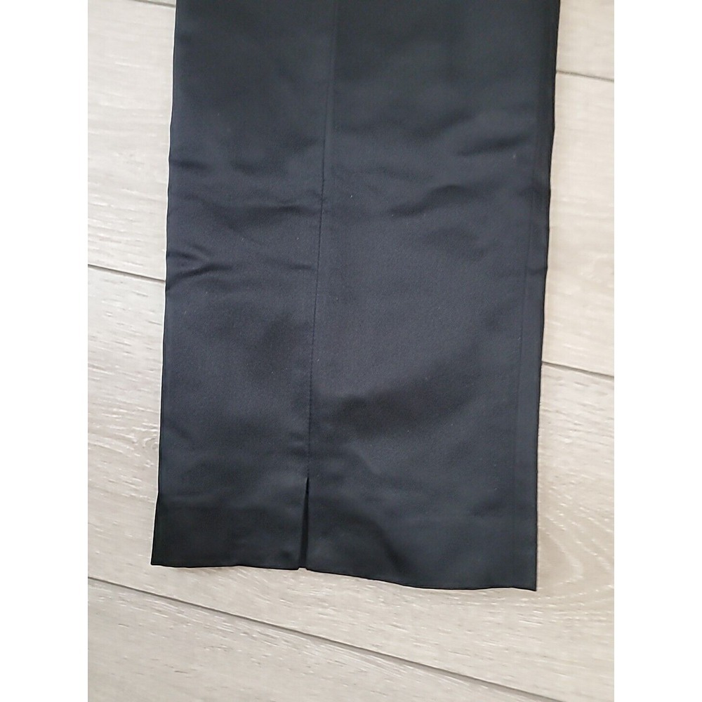 Ann Taylor Wide Leg Black 100% Silk Trouser Pants Tie Waist Sz 10 - Picture 5 of 6